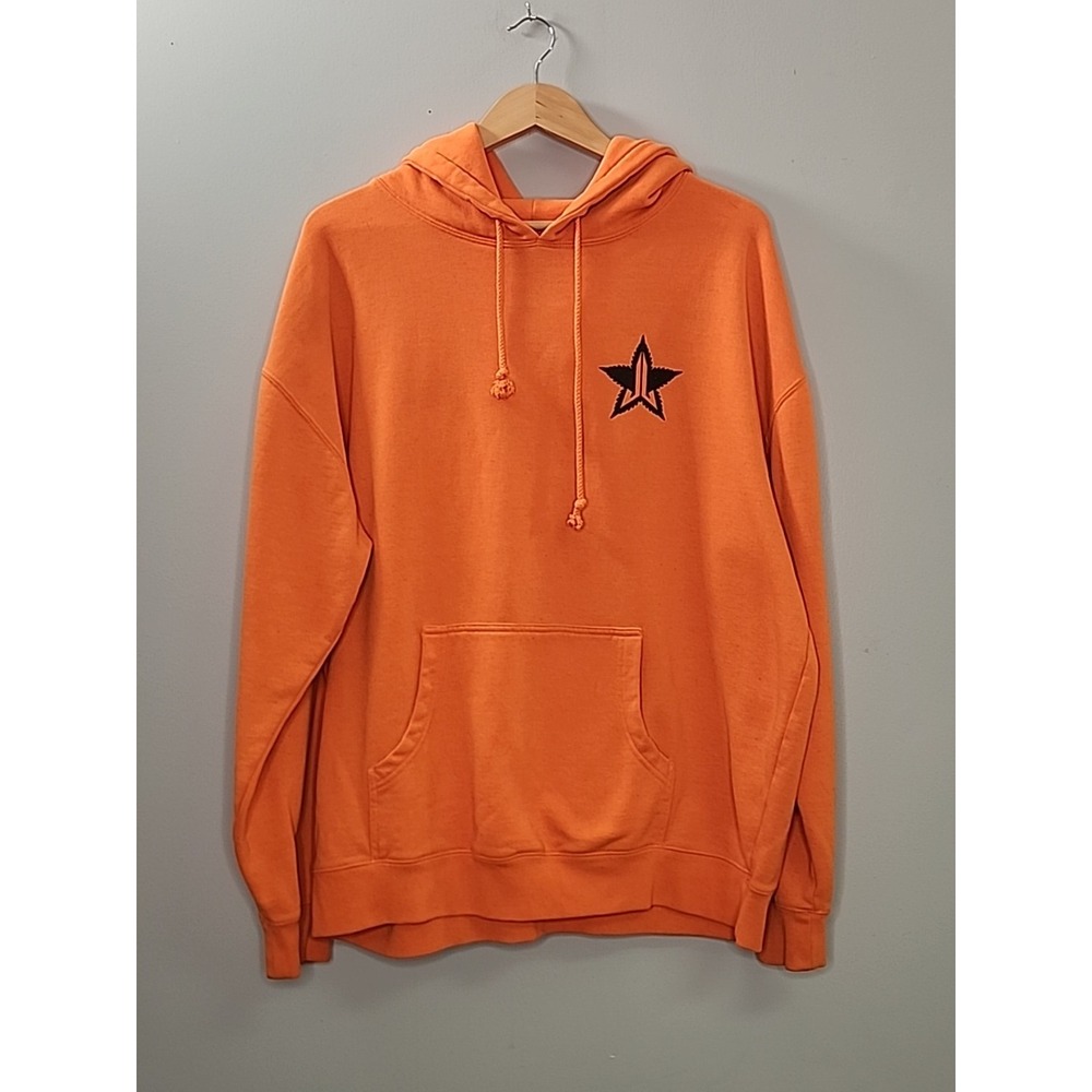Jeffree Star Fashion Hoodie XL Orange "High, How Are Ya?" Graphic Pullover USA